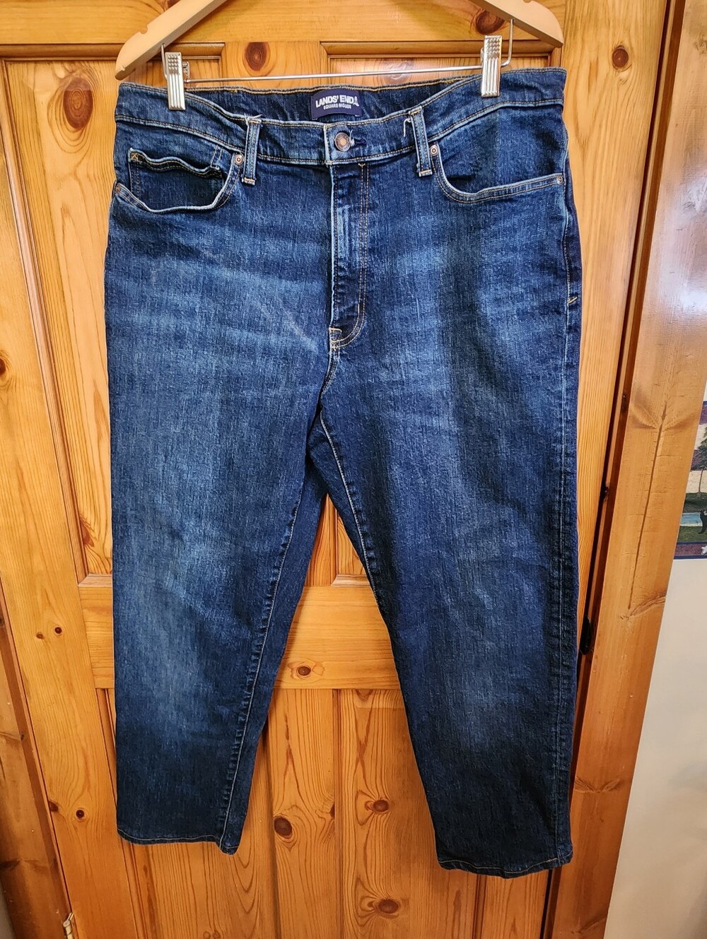 Lands' End Men's Square Rigger Traditional Fit Jeans, Size 37
